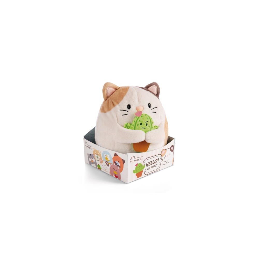 Décoration esprit collection: BIG FRIENDS - Chat Angy avec Cactus - Peluche 27cm