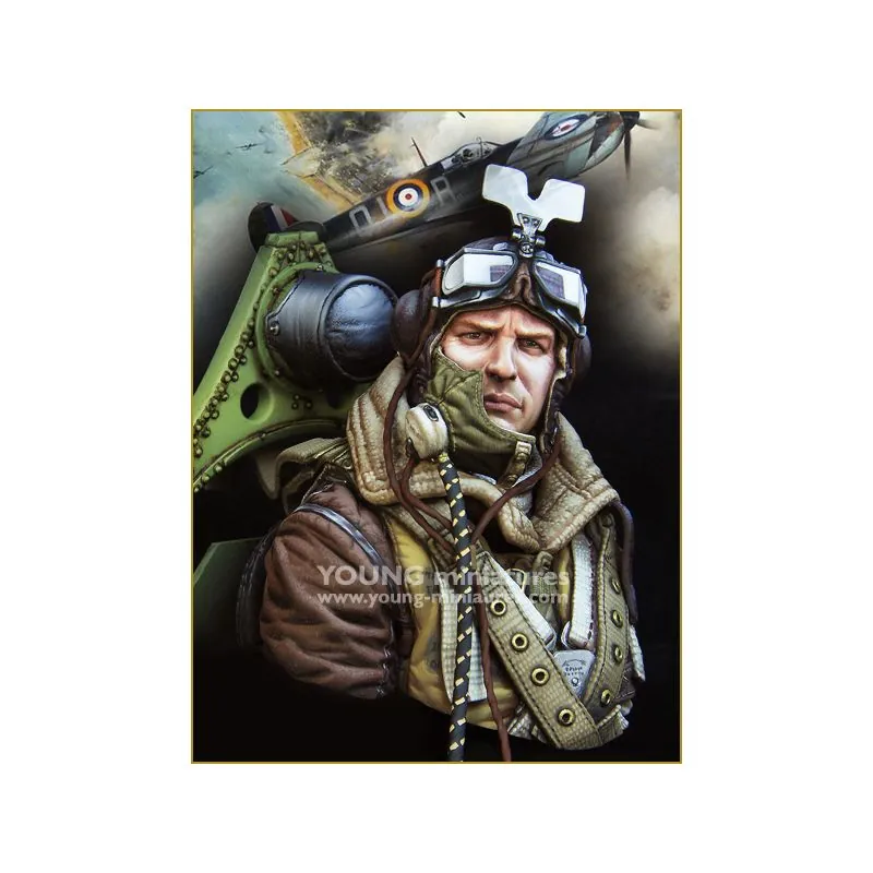 Décoration pour étagère: Figurines Pilote de spitfire mk i de la raf de la seconde guerre mondiale