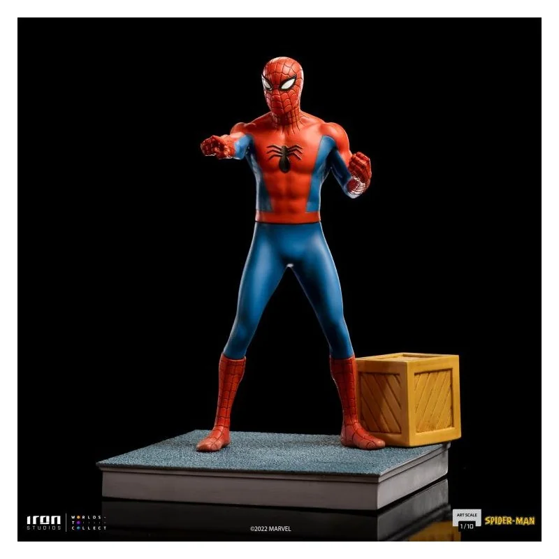 Objet collection pour bureau: Figurine Statue animée spider-man 60s 1/10
