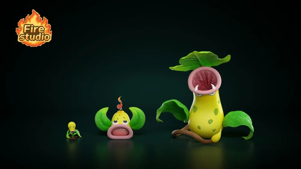Pièce déco pour vitrine: [PREORDER] 1/20 Scale World Figure [FIRE] – Bellsprout & Weepinbell & Victreebel