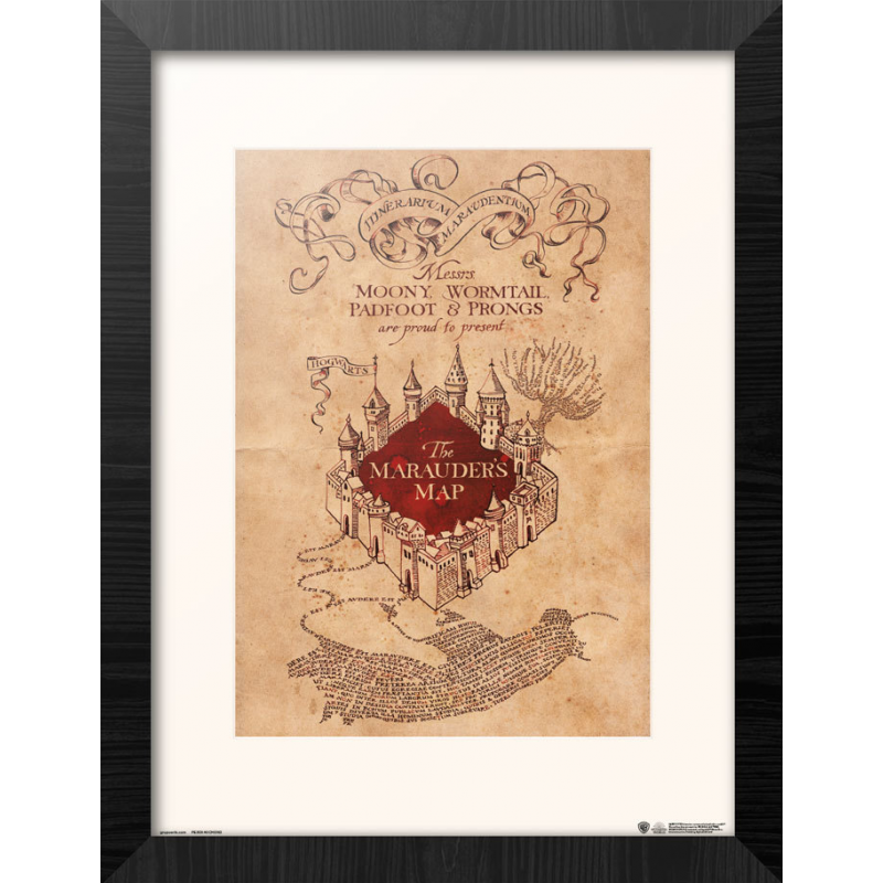 Détaillée Collection: HARRY POTTER - Carte du Maraudeur - Collector Print '30x40cm'
