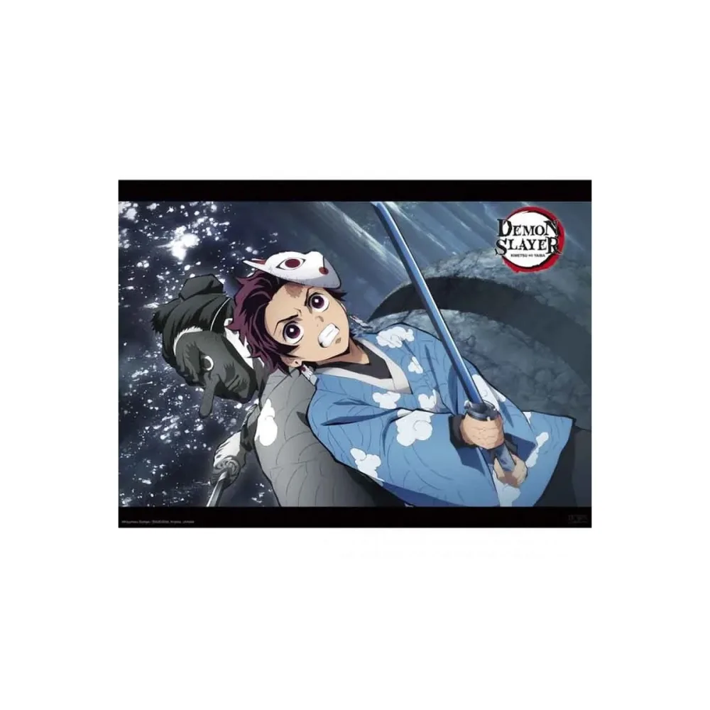 Jolie Design look original: Demon Slayer - Poster Tanjiro et Urokodaki
