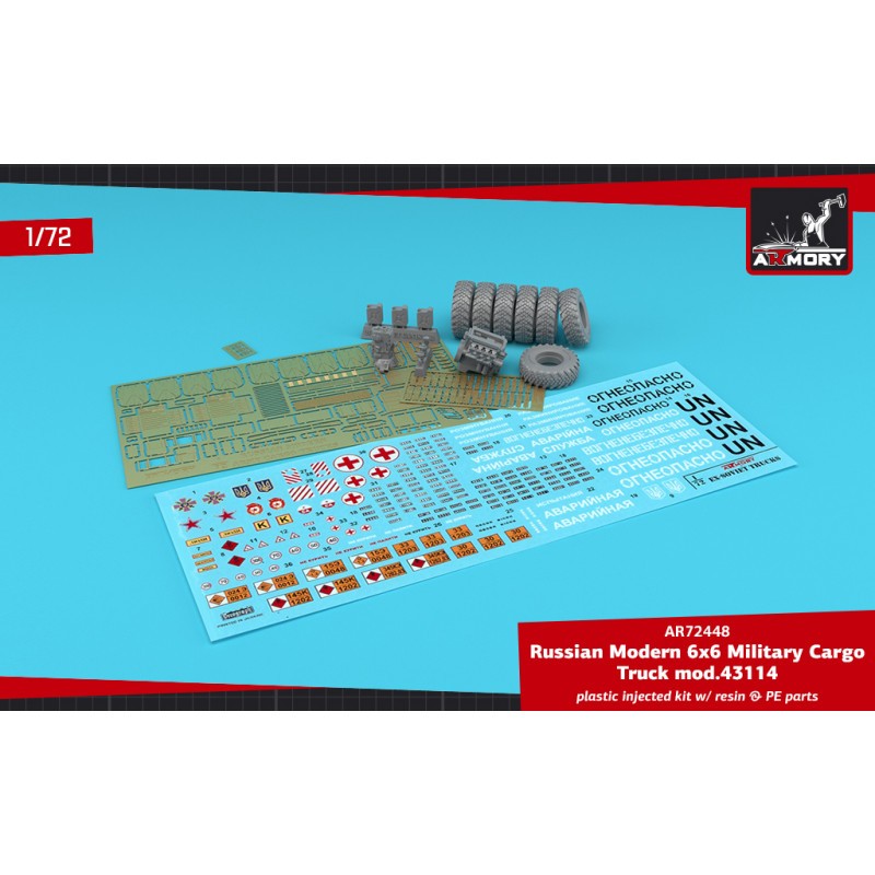 Artistique Figurine: Kit injecté en plastique de cargaison militaire soviétique moderne 6x6 avec pièces en résine et PE