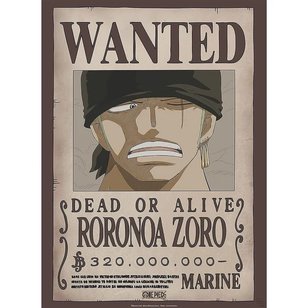 Modèle vitrine esprit collection: One Piece - Poster - Wanted Zoro