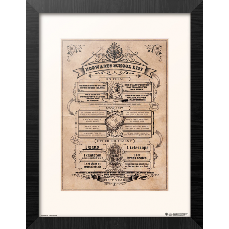 Originale Déco style rétro: HARRY POTTER - Poudlard Liste Scolaire - Collector Print '30x40cm'