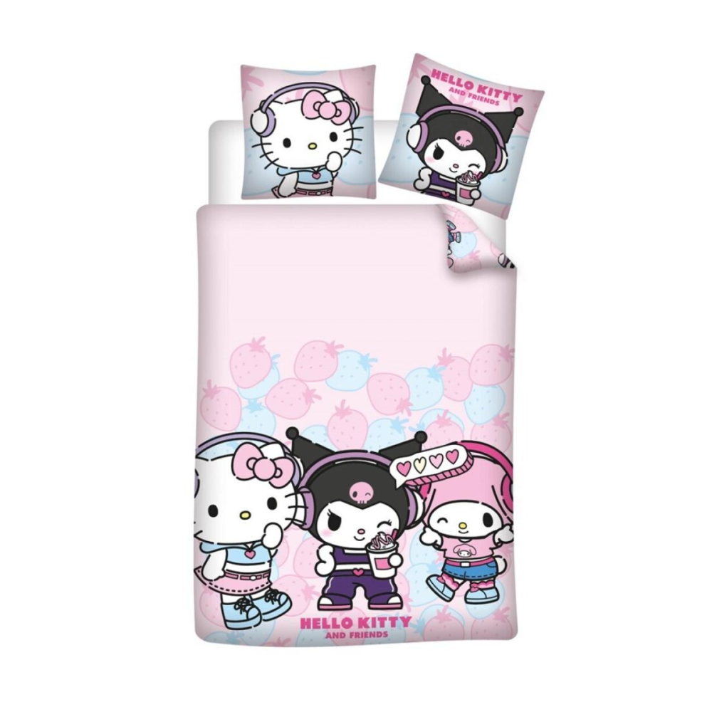 Objet pour bureau: HELLO KITTY -Hello Kitty and Friend -Parure de lit 140x200cm + 65x65cm