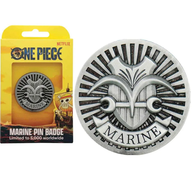 Rétro Figurine esprit déco: One Piece - Pin's Badge Marine Edition Limitée