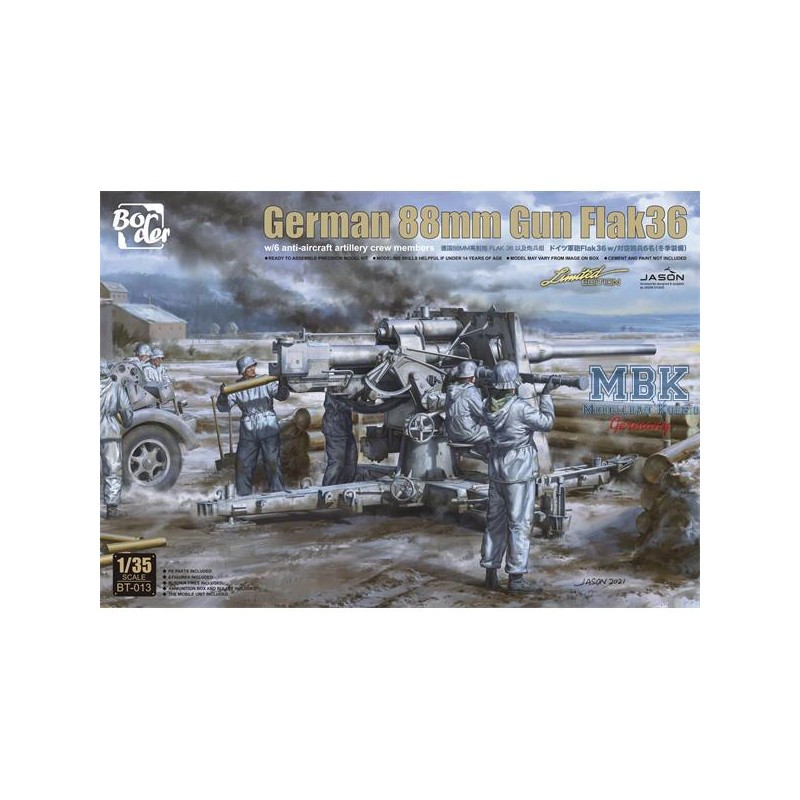 Créative Déco: Figurines Flak36 allemand de 88 mm avec équipage d'artillerie anti-aérienne