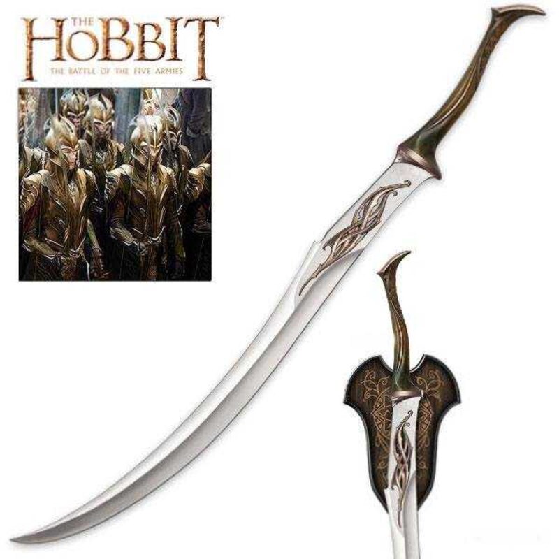 Vitrine style rétro: Le Hobbit La Bataille des Cinq Armées réplique 1/1 épée des soldats de la Forêt Noire