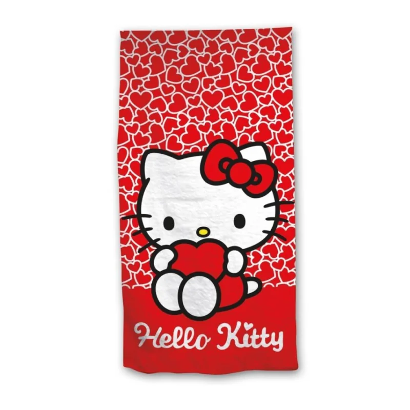 Artistique Miniature: HELLO KITTY - Coeur - Serviette de Plage 70x140cm