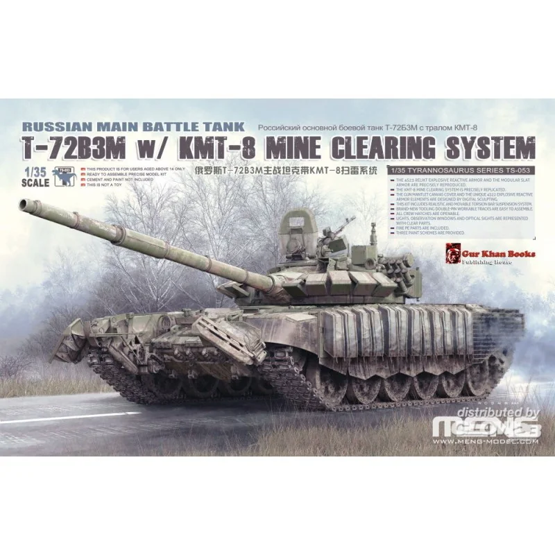 Collection vitrine déco: Maquette Char de combat principal russe T-72B3M avec système de déminage KMT-8