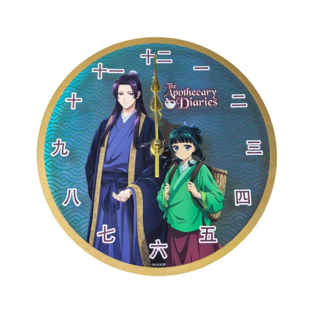 Joli modèle style geek: The Apothecary Diaries horloge murale en acrylique Maomao & Jinshi Holographic 24 x 24 cm