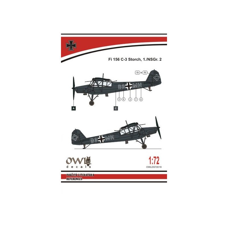 Objet déco pour collection: Décal Fieseler Fi-156C 'Storch' Nachtschlacht