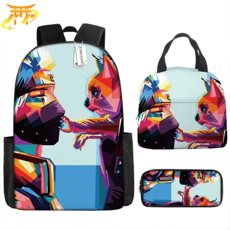 Soignée Statue: Cartable avec Trousse et Sacoche Kakashi x Kurama Pop Art - Naruto Shippuden™
