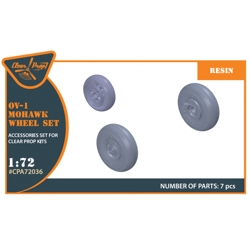 Pièce look soigné: Jeu de roues Grumman OV-1A/JOV-1A Mohawk/OV-1D Mohawk (conçu pour être utilisé avec les modèles Clear Prop, les kits Frog et Has