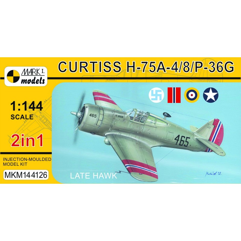 Jolie Modèle: Maquette Curtiss H-75A-4/8/P-36G 'Late Hawks' (2in1)incl. nouvelles pièces de fuselage