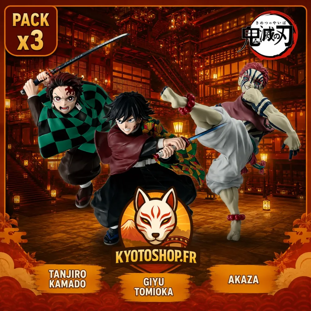 Moderne Figurine belle présence: Demon Slayer Kimetsu no Yaiba Maximatic Figure Tanjiro Kamado & Giyu Tomioka Vs Akaza (Pack)