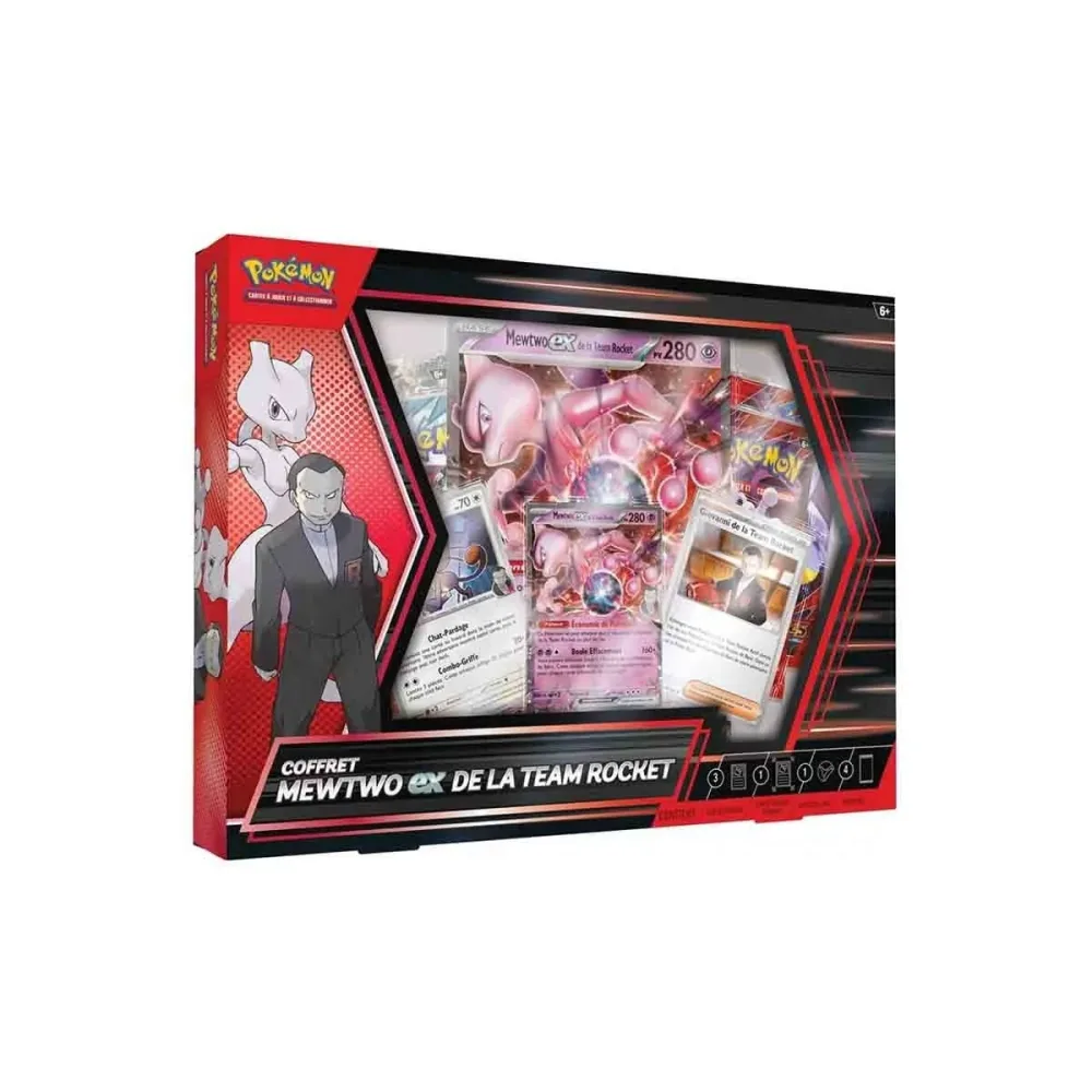Artistique Vitrine belle présence: Pokémon - Coffret Mewtwo EX de la Team Rocket 4 Boosters