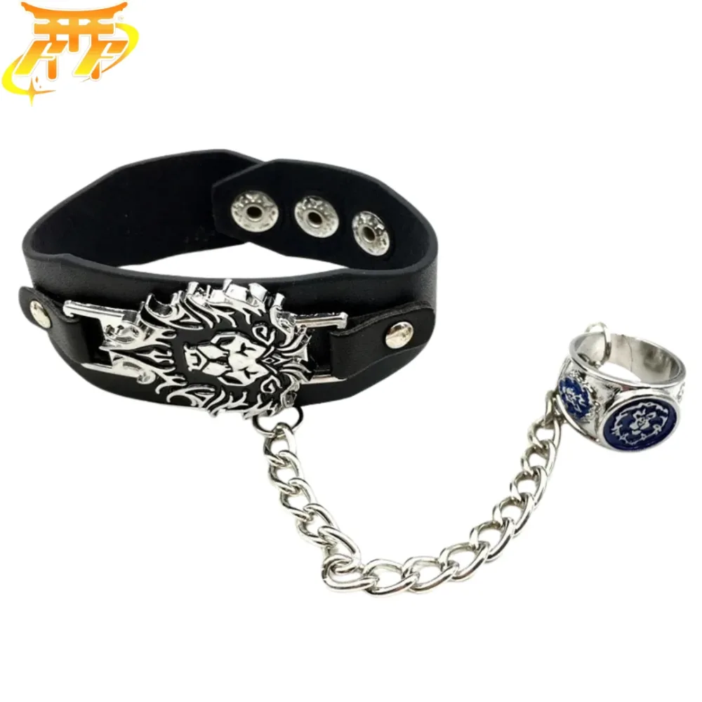 Élégante Modèle: Bracelet + Bague "Symbole De L’Alliance" – World of Warcraft™