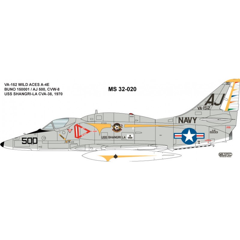 Décoration vitrine déco: Décal Douglas A-4E Skyhawk VA-152 Wild Aces 1970 USS SHANGRI-LA CVA-38