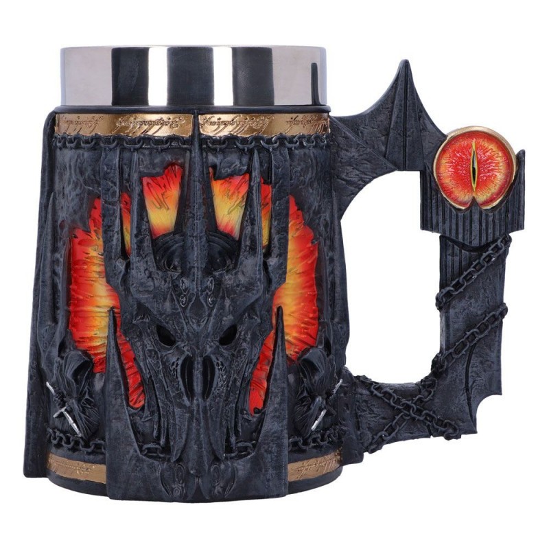 Objet vitrine pour bureau: Le Seigneur des Anneaux chope Sauron