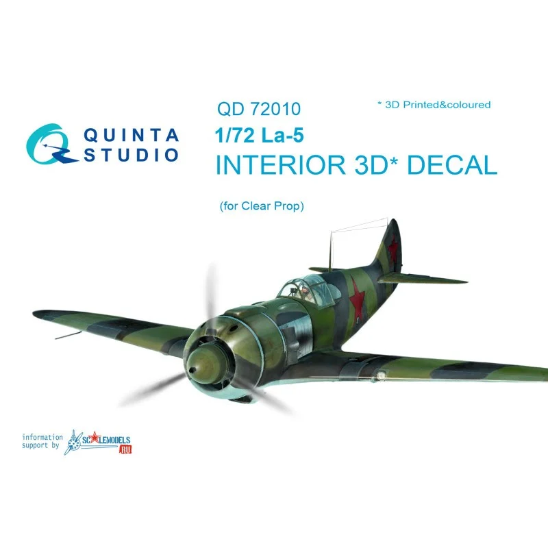 Geek Sélection: Décalcomanie Lavochkin La-5 Intérieur coloré et imprimé en 3D sur papier autocollant (conçu pour être utilisé avec les kits Clea