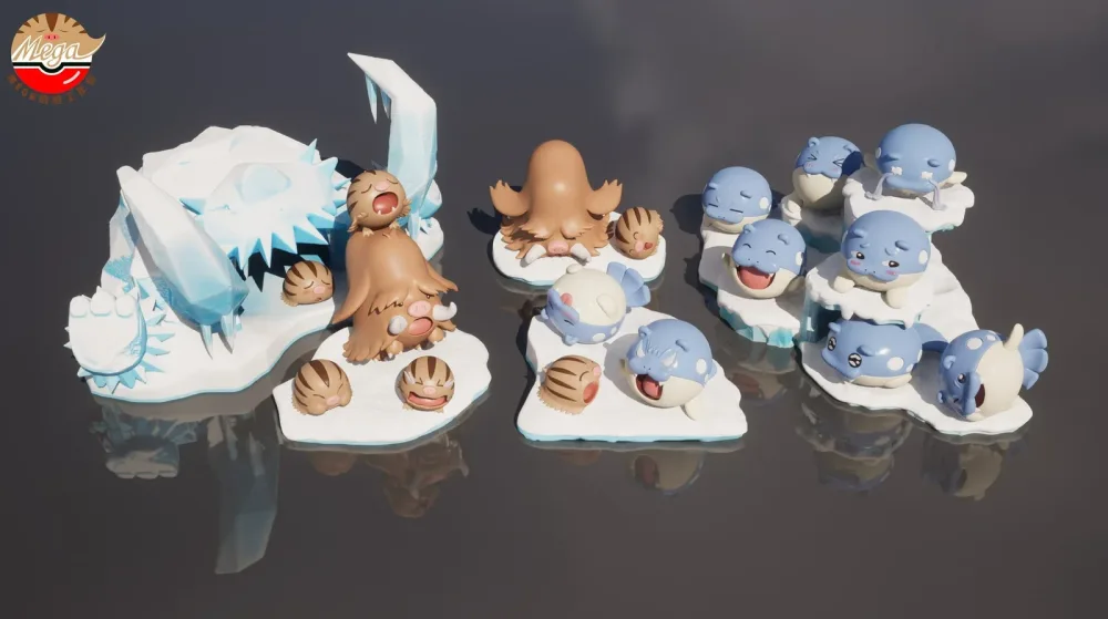 Belle déco pour bureau: [IN STOCK] 1/20 Scale World Figure [MEGAZZ] – Swinub & Piloswine & Mamoswine