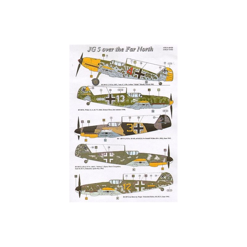 Visuelle Sélection esprit déco: Décal Messerschmitt Bf-109E-7 JG 5 sur l'extrême nord.