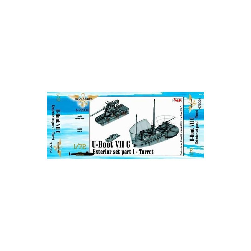 Figurine collection à exposer: Ensemble extérieur U-Boat de type VIIc (conçu pour être utilisé avec les kits Revell) (U-Boot/U-Boat/U Boat/U Boot/Submarines)