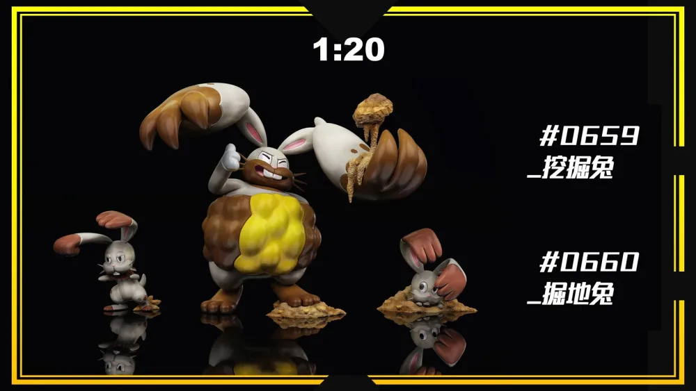 Modèle vitrine style pop: [PREORDER] 1/20 Scale World Figure [SXG] – Bunnelby & Diggersby