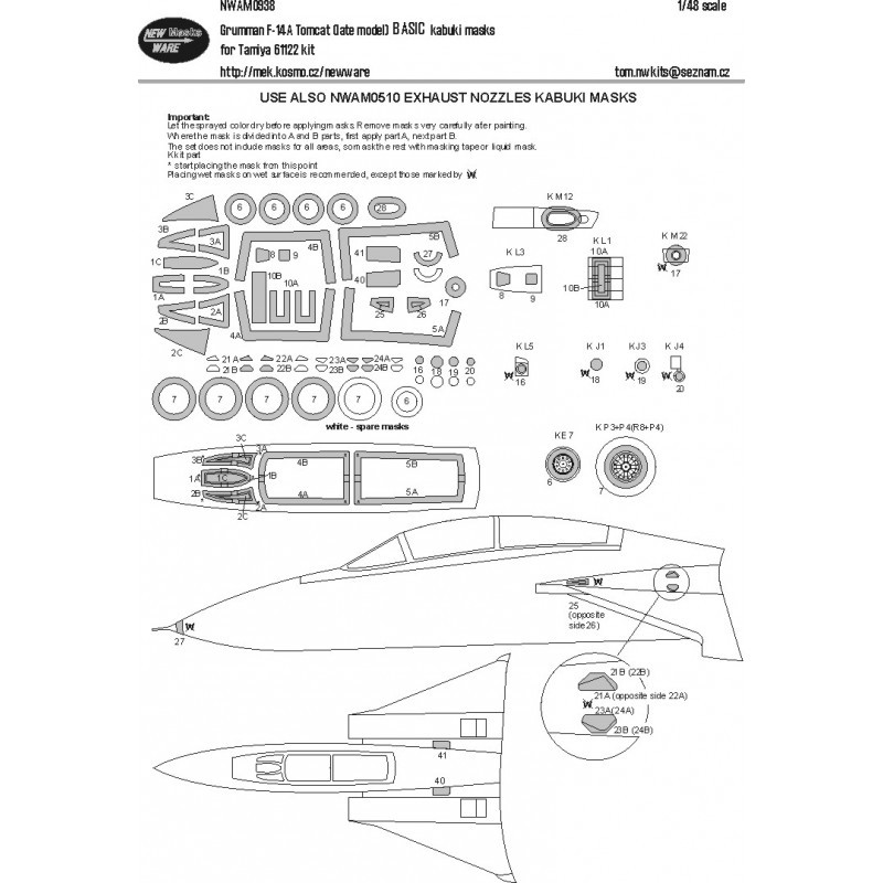 Visuelle Collection pour étagère: Grumman F-14A Tomcat (fin) BASIC (conçu pour être utilisé avec les kits Tamiya TA61122)