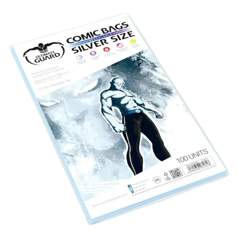 Modèle vitrine style geek: Ultimate Guard pochettes comics refermables (Silver Size) (100)