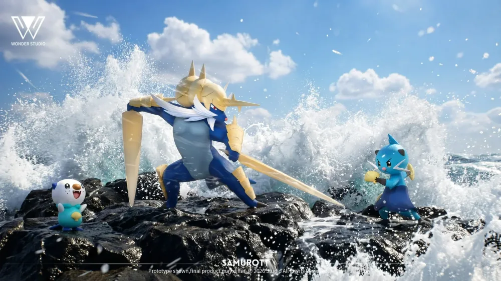 Sympa Figurine: [PREORDER] 1/20 Scale World Figure [WONDER] – Oshawott & Dewott & Samurott & Hisuian Samurott