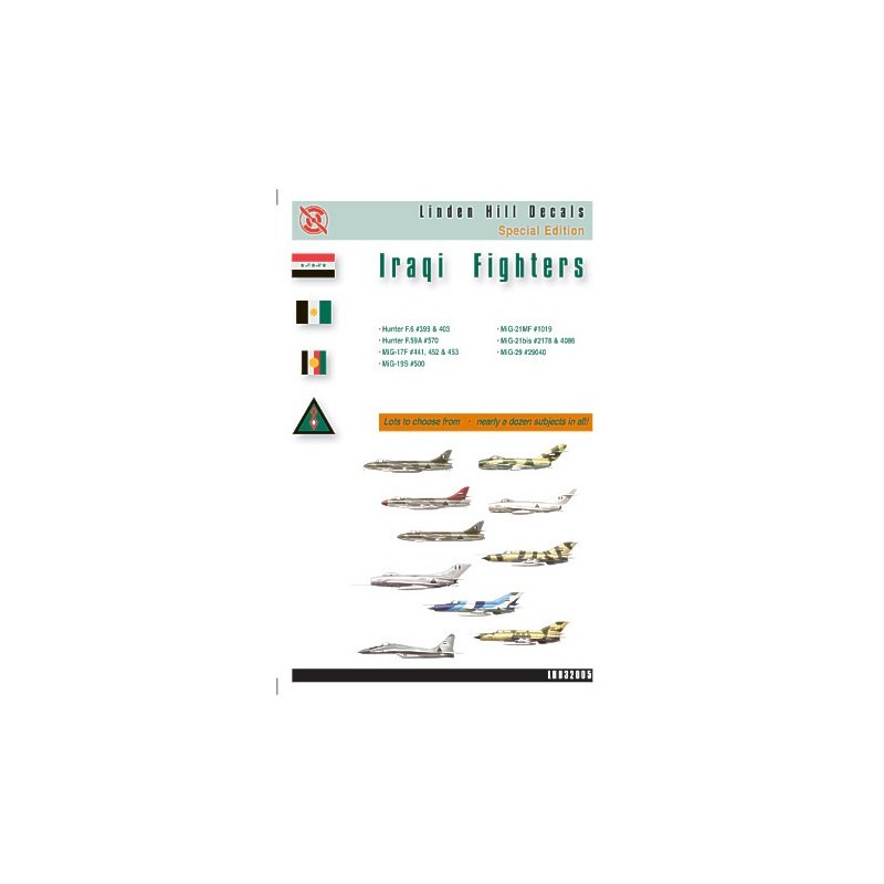 Visuelle Vitrine: Décal Combattants irakiens (11) Hawker Hunter F.6 (2); Hawker Hunter F.59A; Mikoyan MiG-17F (3)
