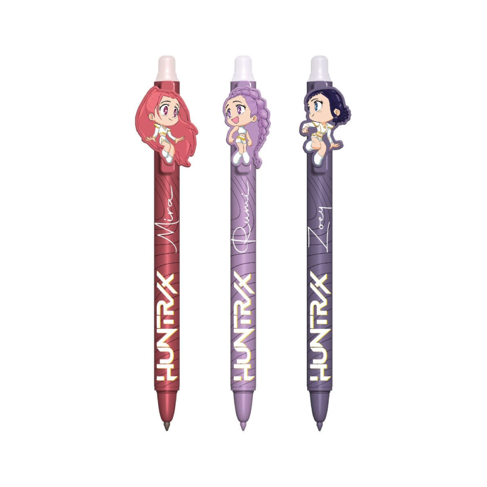 Jolie Sélection: KPop Demon Hunters pack 3 stylos à bille à encre gel Erasable