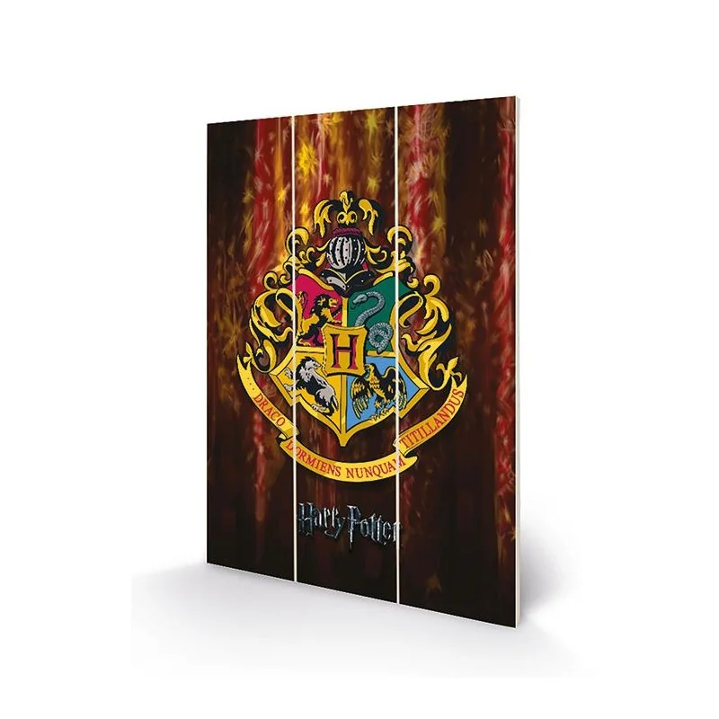 Soignée Figurine: Poster HARRY POTTER - Hogwarts Crest - Impression sur bois 20x29.5