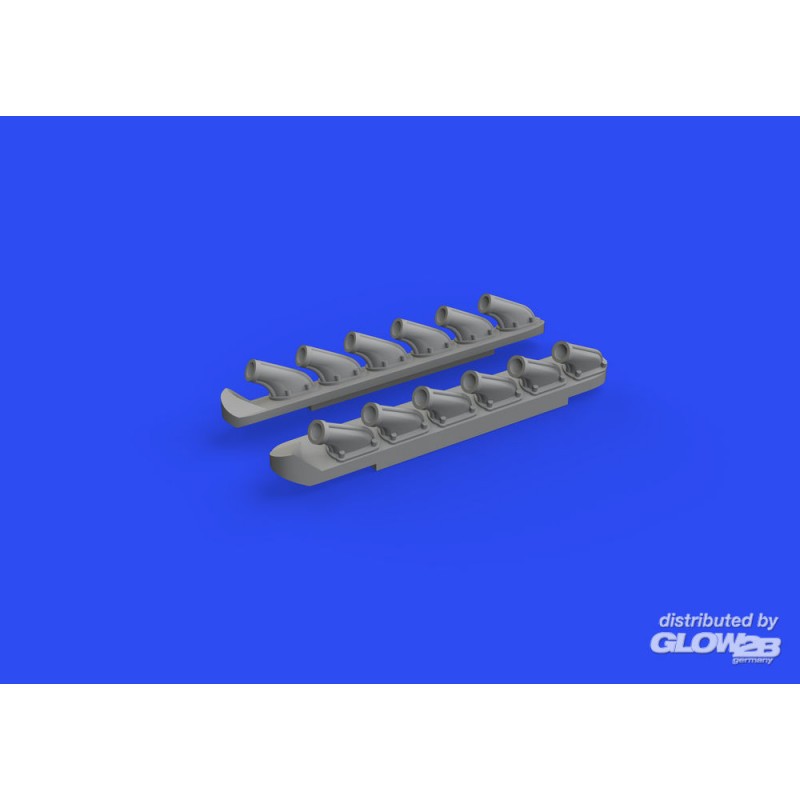Pièce vitrine esprit collection: Accessoire P-51B/C pots d'échappement PRINT pour ARMA HOBBY