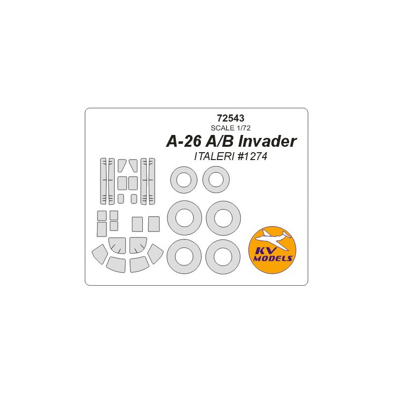 Figurine pour déco: Douglas A-26 A/B Invader + masques de roues (conçu pour être utilisé avec les kits Italeri IT1274)