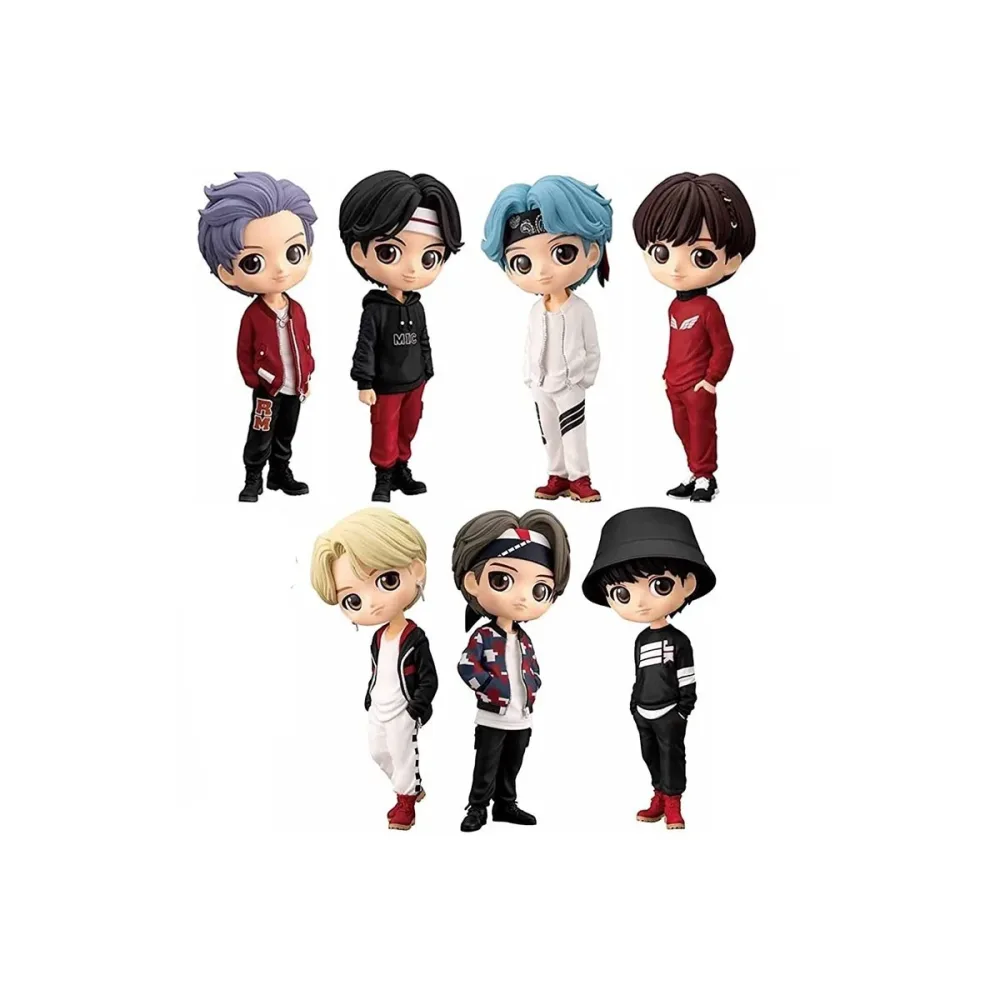 Figurine style pop: BTS - Set 7 Figurines BTS QPosket Tiny Tan Mic Drop