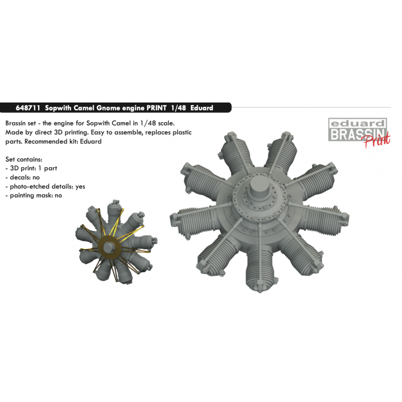 Charmante Création: Moteur Sopwith Camel Gnome 3D PRINTED 1/48 (conçu pour être utilisé avec les kits Eduard) (sortie décembre 2021)