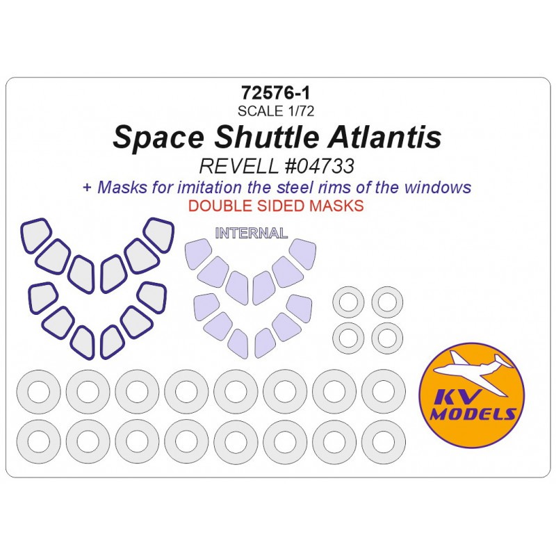 Création coin collection: Navette spatiale Atlantis (conçue pour être utilisée avec les kits Revell RV4733) - roues et masques de peinture de verrière (in