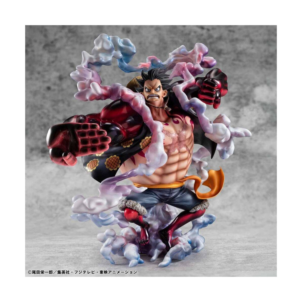 Stylée Statue: One Piece Figurine Portrait.Of.Pirates SA-Maximum Monkey D. Luffy Gear 4 Bounce-Man 10th Limited Ver. 30 cm