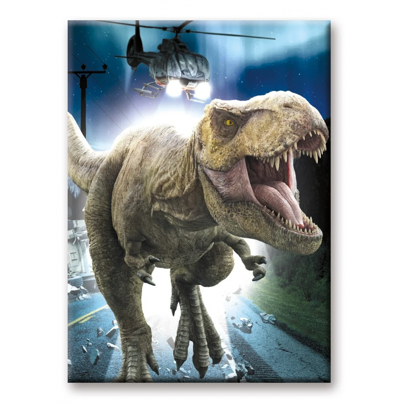Jolie Design look original: JURASSIC WORLD - T-Rex - aimant 6.3x8.9cm