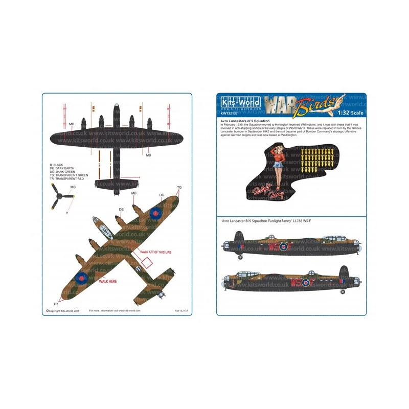 Modèle collection pour bureau: Décal Avro Lancaster BI/III 'Fanlight Fanny'