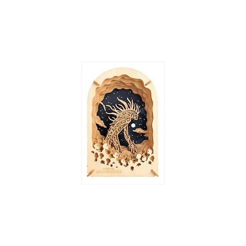 Objet vitrine pour étagère: Puzzle GHIBLI - Princesse Mononoke Daidarabochi - Théâtre de papier 8x10x4cm