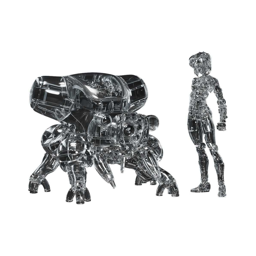 Création style pop: Ghost in the Shell Plastic Model Kit PLAMAX minimum factory Motoko Kusanagi avec Fuchikoma: Thermoptic Camouflage Ver. 8 cm