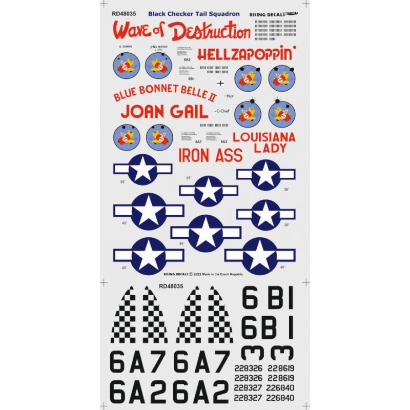 Artistique Figurine: Black Checker Tail Sqdr. (4x camo)Decal set including 4 camouflage schemes Republic