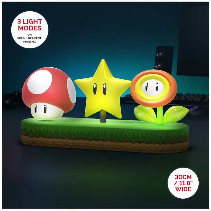 Détaillée Pièce: SUPER MARIO - Icones - Lampe 30cm