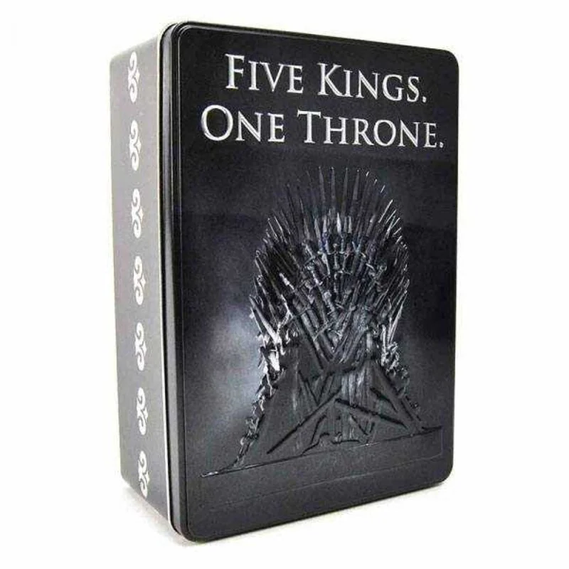 Belle déco pour vitrine: Le Trône de fer boite métal Five Kings One Throne