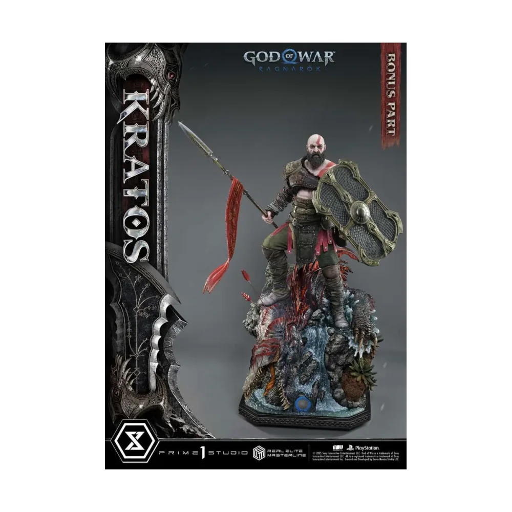 Belle Sélection look soigné: God of War: Ragnarok statuette Real Elite Masterline Series 1/3 Kratos Ultimate Bonus Version 95 cm